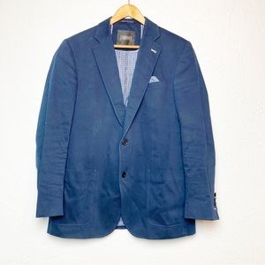 Mirto men’s cotton blazer navy blue made in Spain EU52